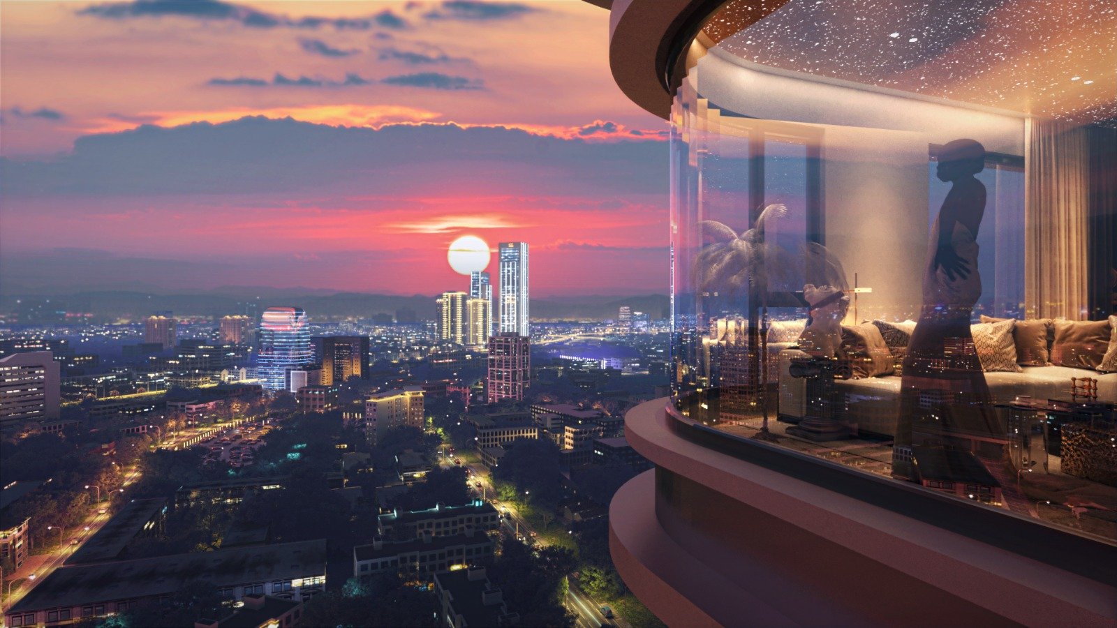 Galaxy One living space - premium apartment